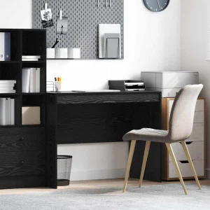 Bureau 100 x 50 x 76 cm chêne noir bois d'ingénierie – modèle 3 – vue d’ensemble