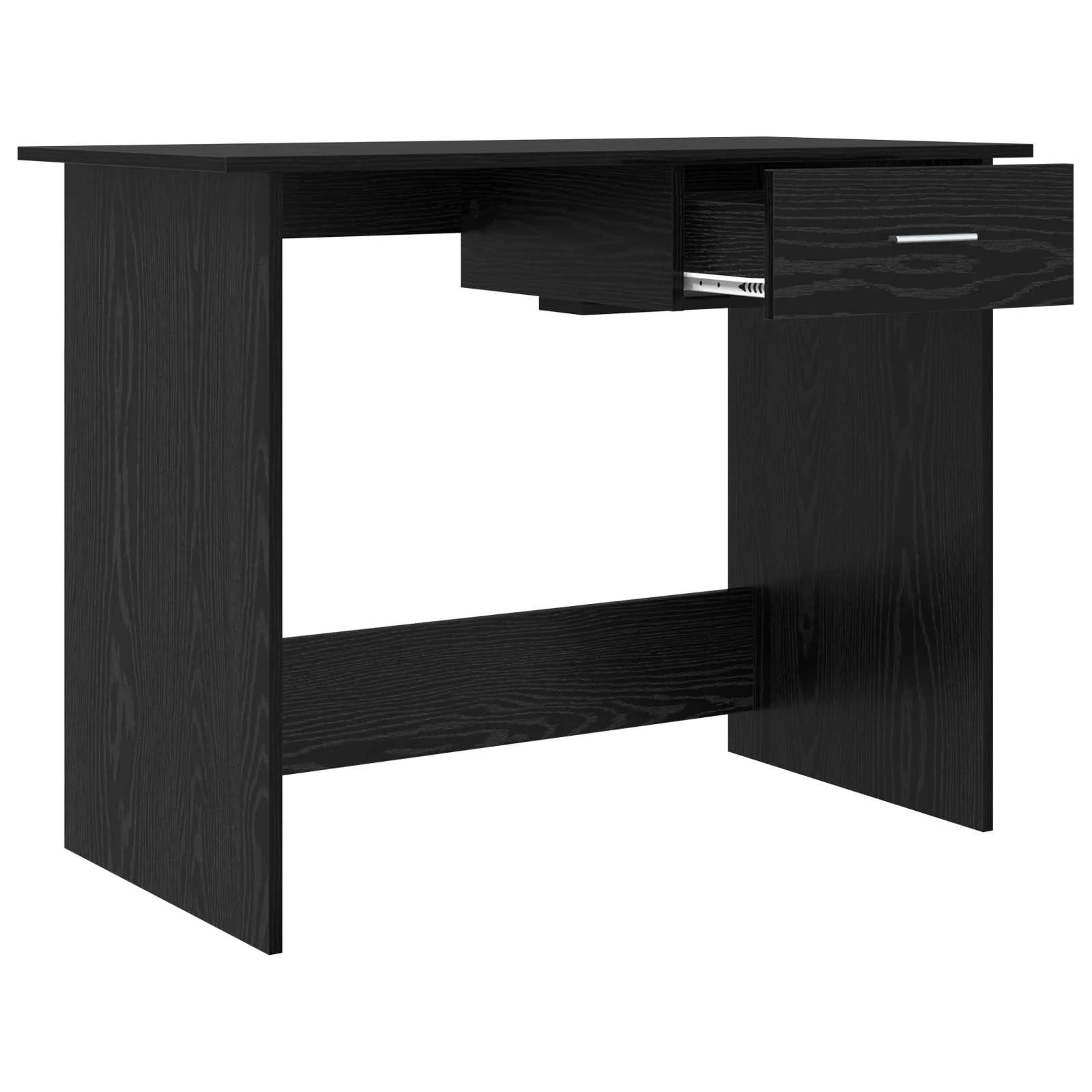 Bureau 100 x 50 x 76 cm chêne noir bois d'ingénierie – modèle 4 – vue de dessus