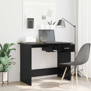 Bureau 100 x 50 x 76 cm chêne noir bois d'ingénierie – modèle 4 – vue d’ensemble