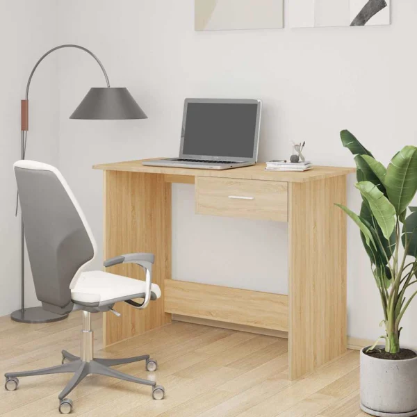 Bureau 100 x 50 x 76 cm chêne sonoma bois d'ingénierie – vue d’ensemble