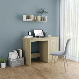 Bureau 100 x 50 x 76 cm chêne sonoma bois d'ingénierie – modèle 3 – vue d’ensemble