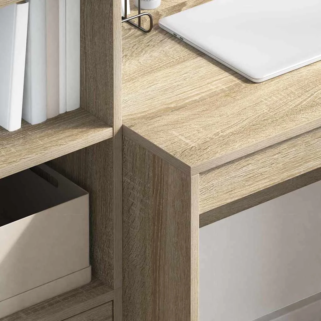 Bureau 100 x 50 x 76 cm chêne sonoma bois d'ingénierie – modèle 4 – vue en situation