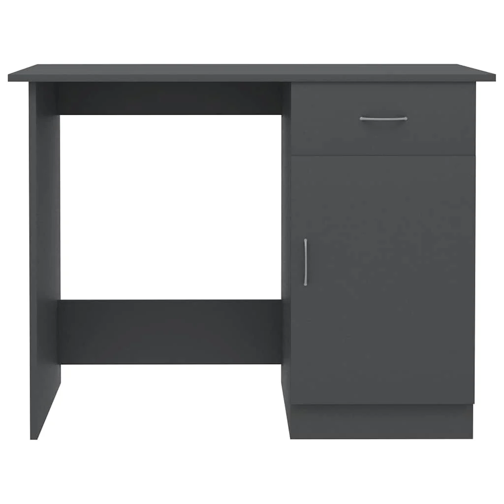 Bureau 100 x 50 x 76 cm gris aggloméré – vue de dessus