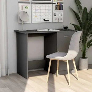 Bureau 100 x 50 x 76 cm gris aggloméré – vue d’ensemble