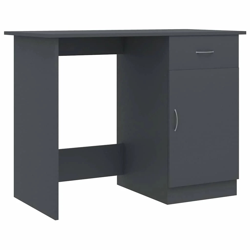 Bureau 100 x 50 x 76 cm gris aggloméré – vue de côté