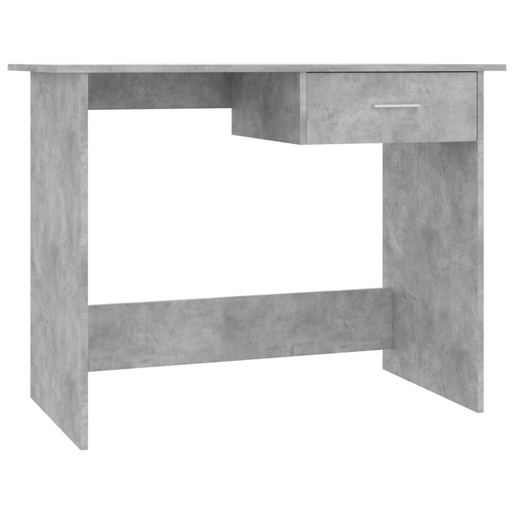 Bureau 100 x 50 x 76 cm gris béton bois d'ingénierie – vue de côté