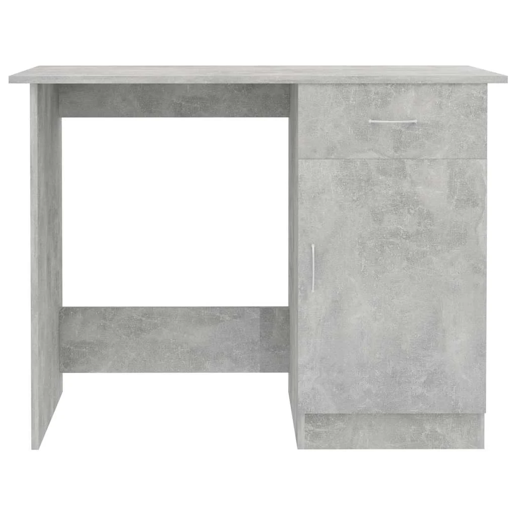 Bureau 100 x 50 x 76 cm gris béton bois d'ingénierie – modèle 2 – vue de dessus