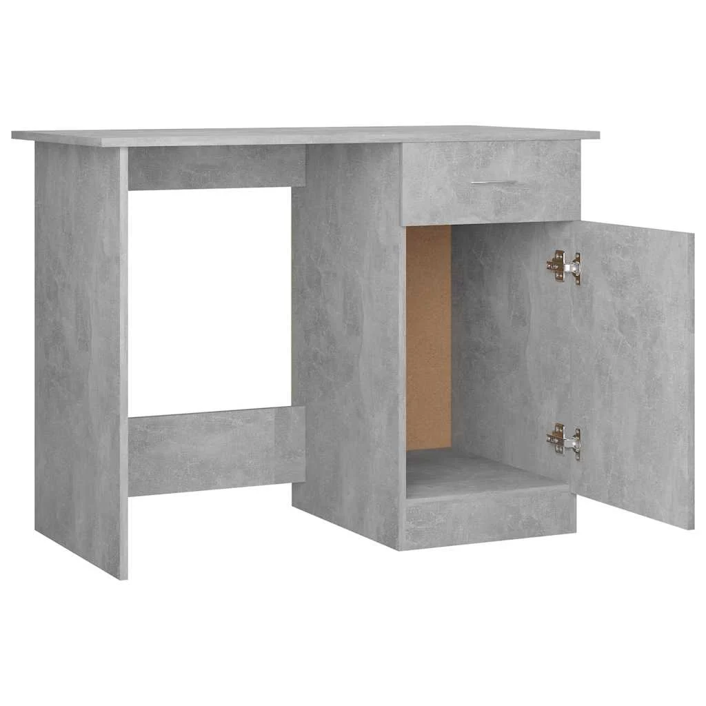Bureau 100 x 50 x 76 cm gris béton bois d'ingénierie – modèle 2 – vue en situation