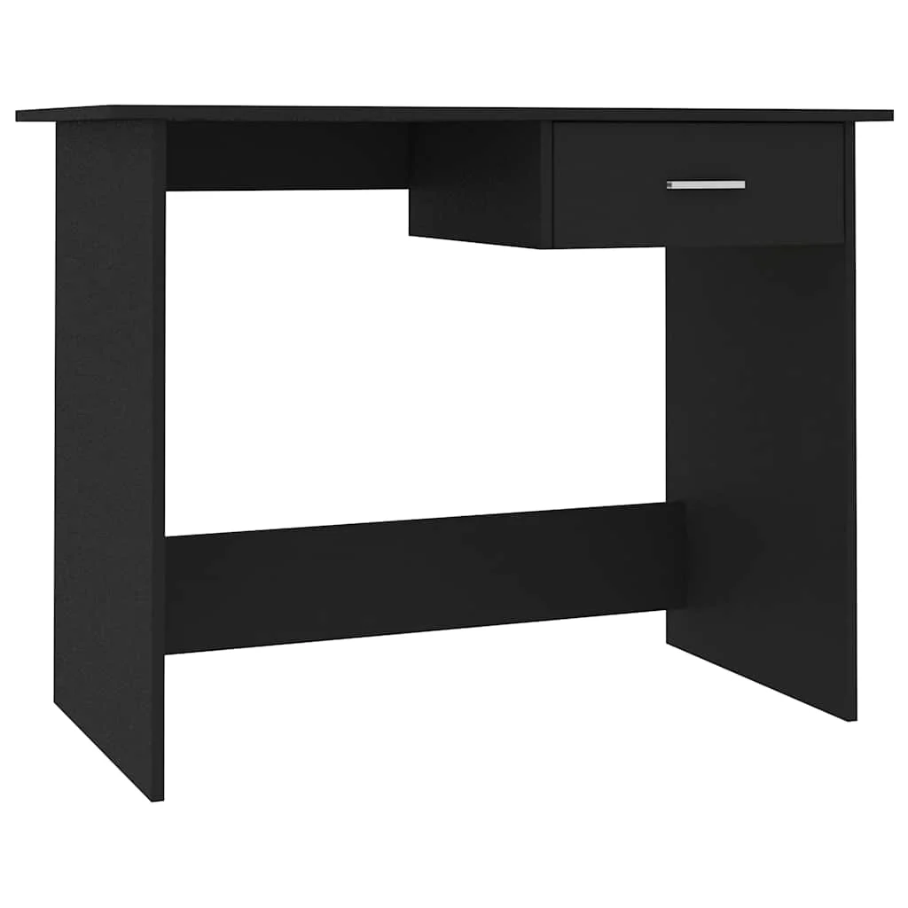 Bureau 100 x 50 x 76 cm noir bois d'ingénierie – vue de côté