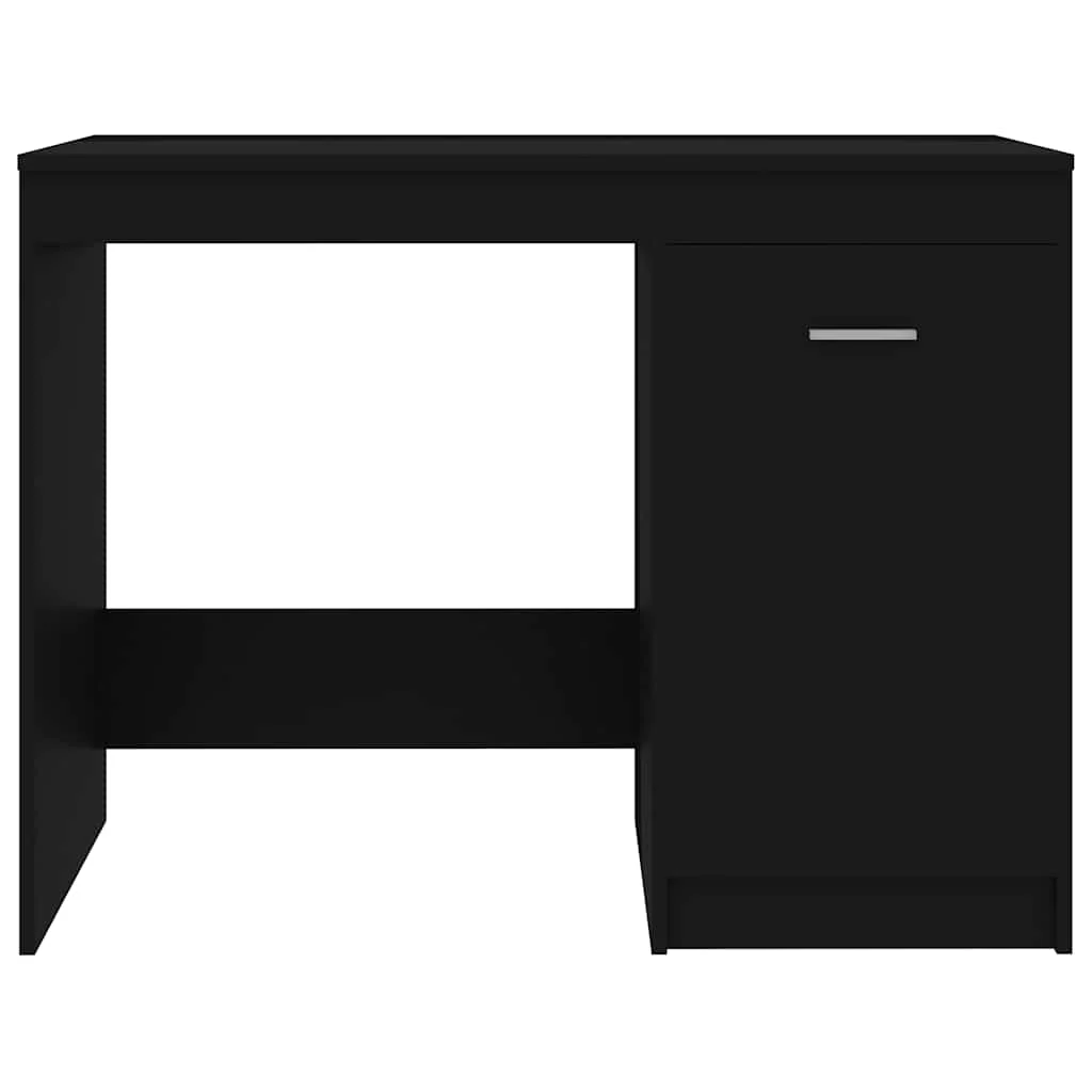 Bureau 100 x 50 x 76 cm noir bois d'ingénierie – modèle 3 – vue de dessus