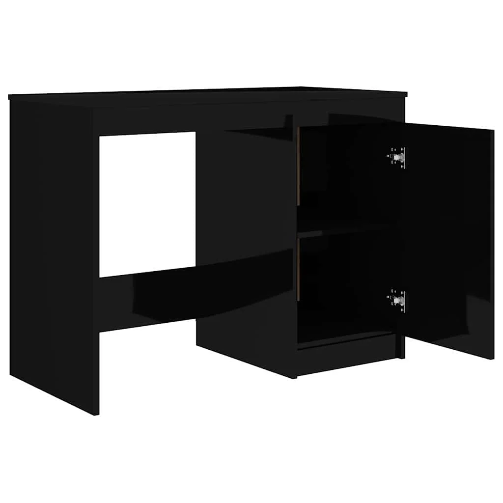 Bureau 100 x 50 x 76 cm noir brillant aggloméré – modèle 2 – vue de dessus