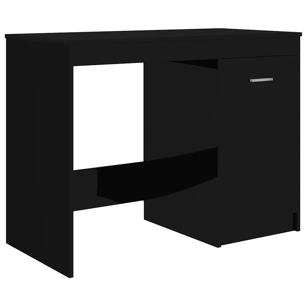 Bureau 100 x 50 x 76 cm noir brillant aggloméré – modèle 2 – vue de côté