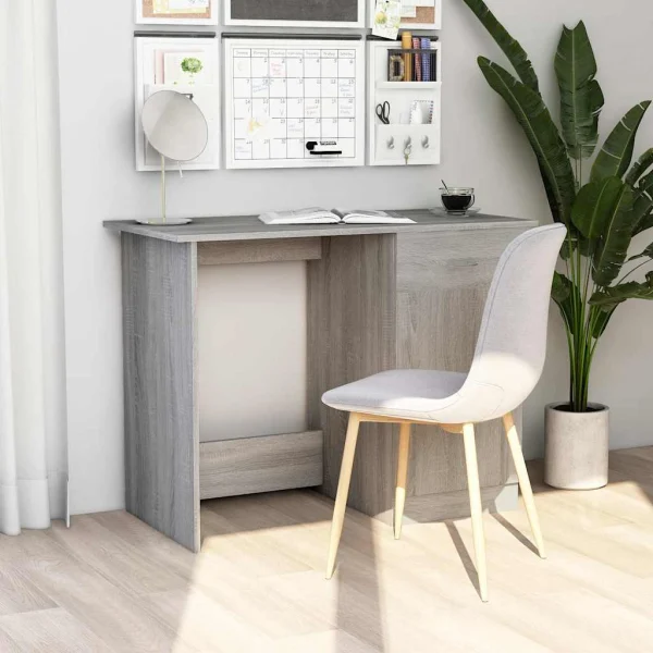 Bureau 100 x 50 x 76 cm sonoma gris bois d'ingénierie – modèle 2 – vue d’ensemble