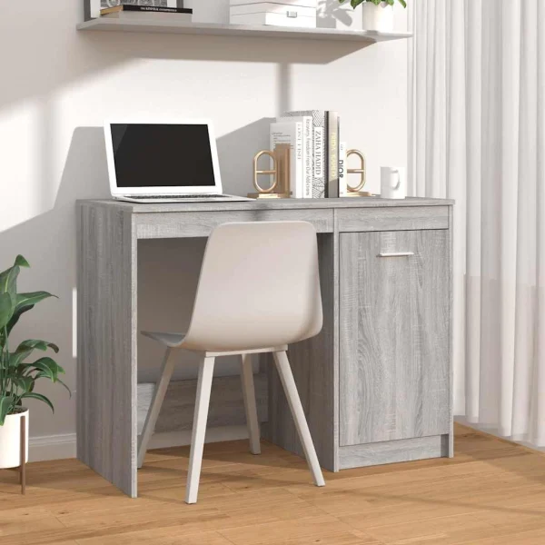 Bureau 100 x 50 x 76 cm sonoma gris bois d'ingénierie – modèle 3 – vue d’ensemble
