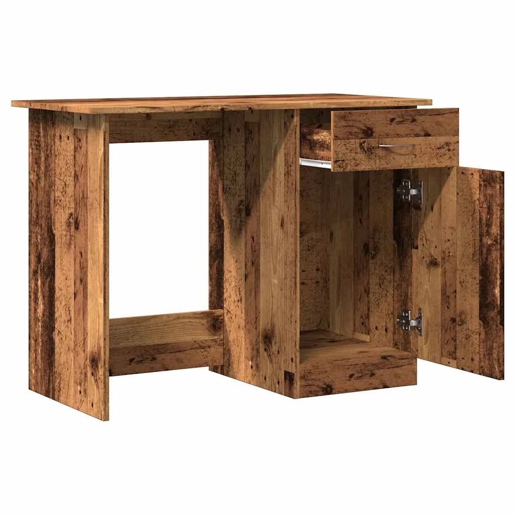 Bureau 100 x 50 x 76 cm vieux bois bois d'ingénierie – vue de dessus