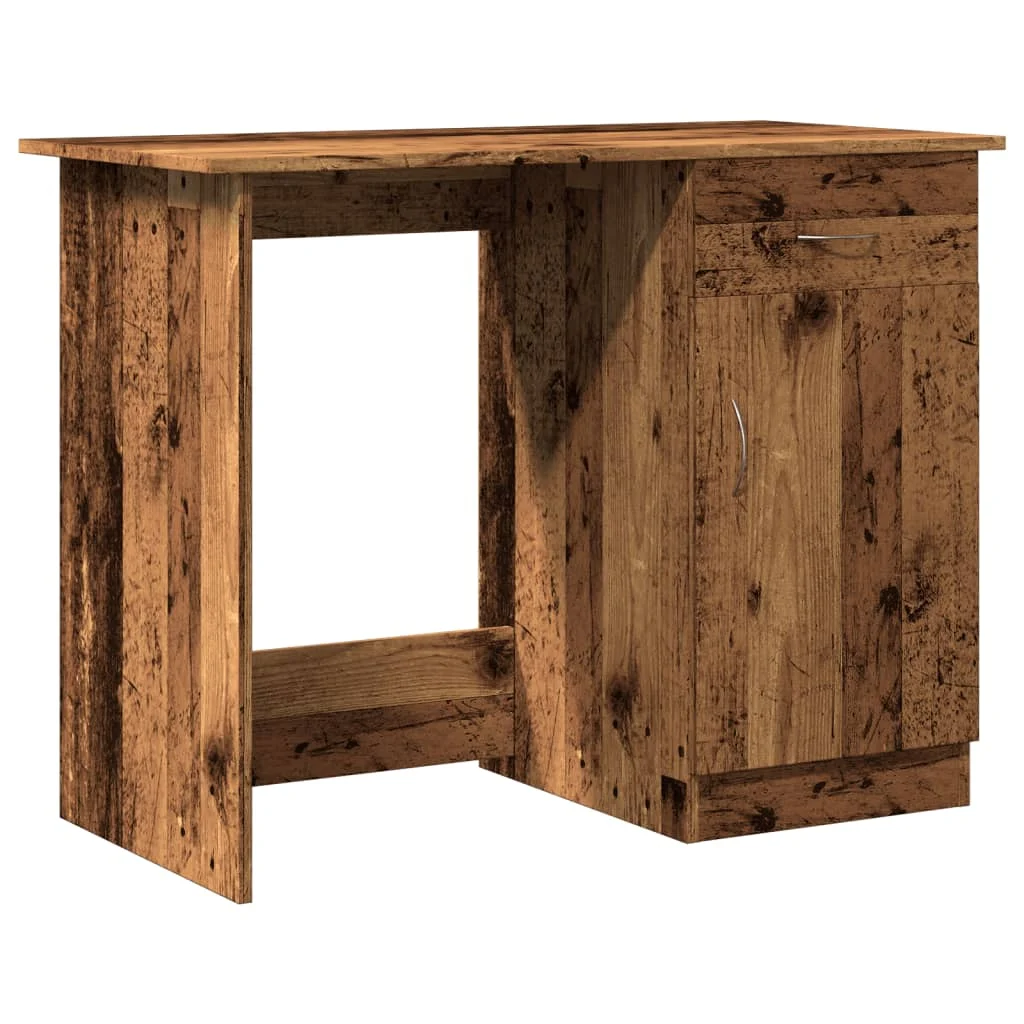 Bureau 100 x 50 x 76 cm vieux bois bois d'ingénierie – vue de côté