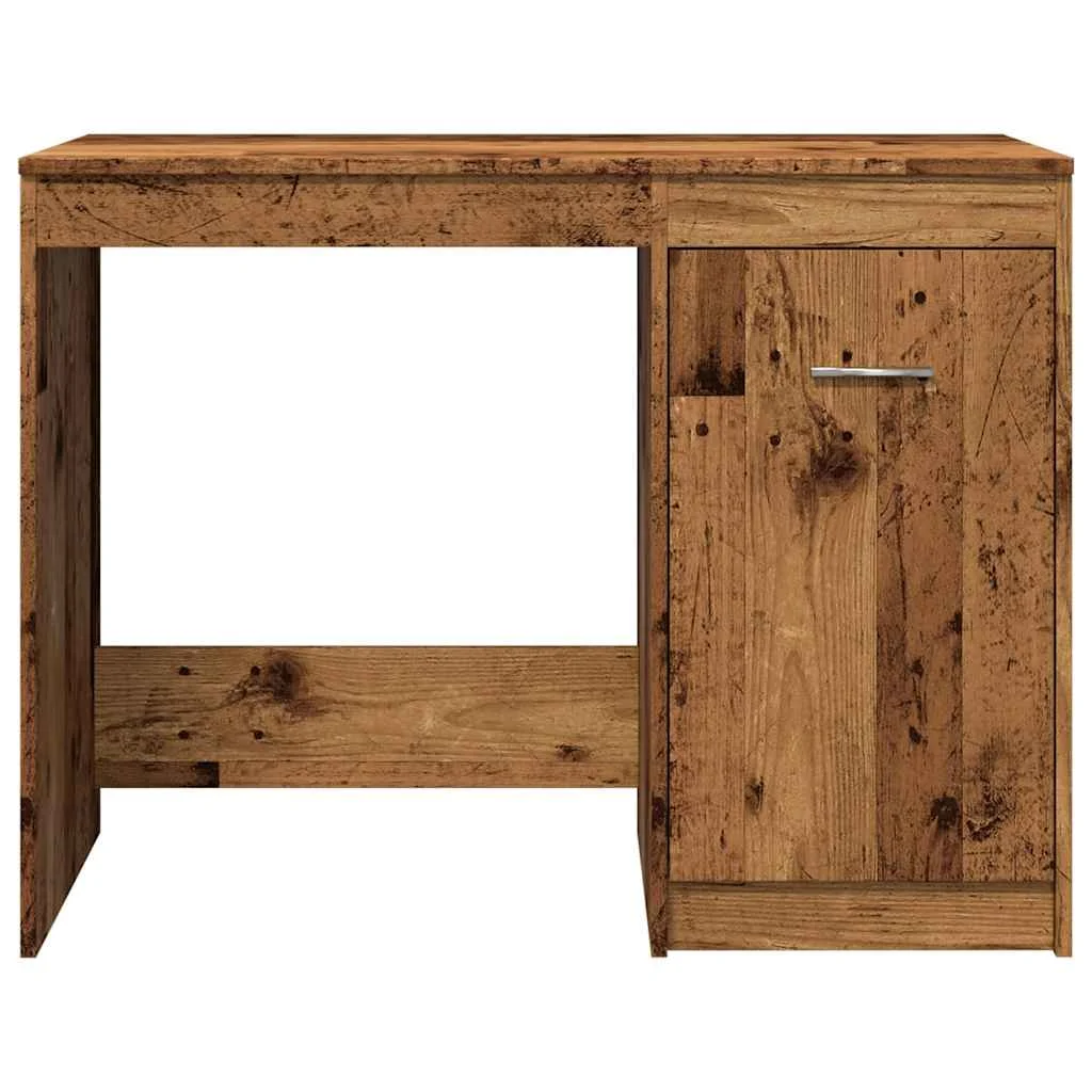 Bureau 100 x 50 x 76 cm vieux bois bois d'ingénierie – modèle 2 – vue de dessus