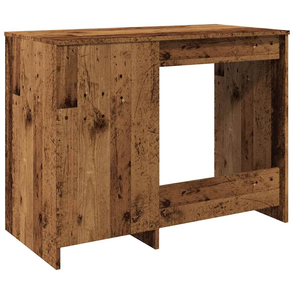 Bureau 100 x 50 x 76 cm vieux bois bois d'ingénierie – modèle 2 – vue de dos