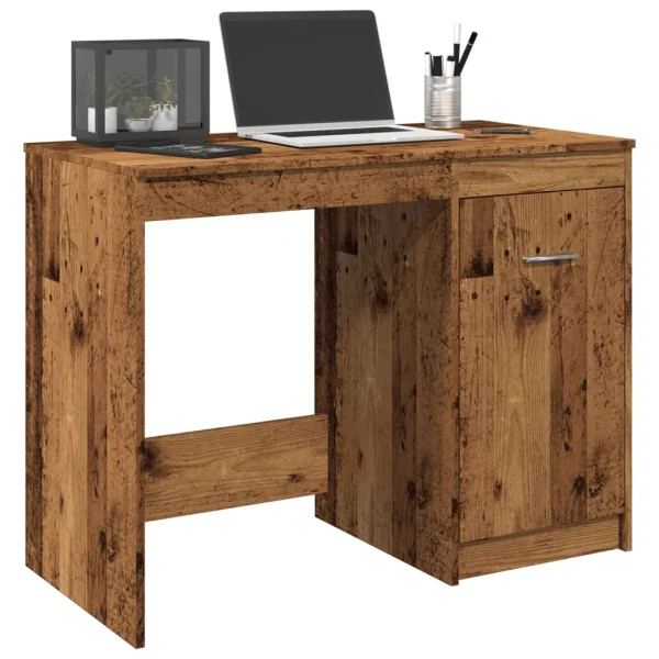 Bureau 100 x 50 x 76 cm vieux bois bois d'ingénierie – modèle 2 – vue d’ensemble