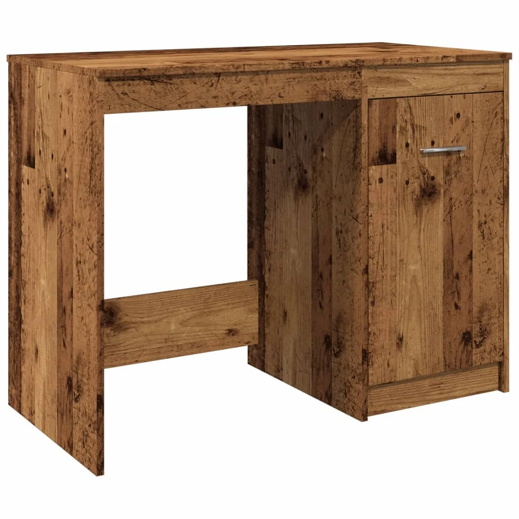 Bureau 100 x 50 x 76 cm vieux bois bois d'ingénierie – modèle 2 – vue de côté