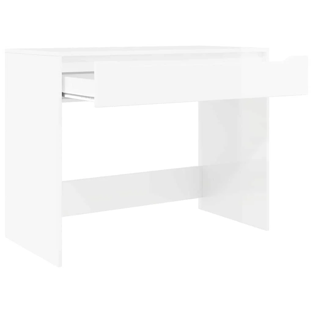 Bureau 100 x 50 x 78 cm blanc brillant – vue de dessus