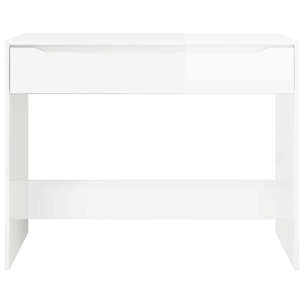 Bureau 100 x 50 x 78 cm blanc brillant – vue de dos