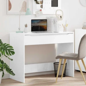 Bureau 100 x 50 x 78 cm blanc brillant – vue d’ensemble