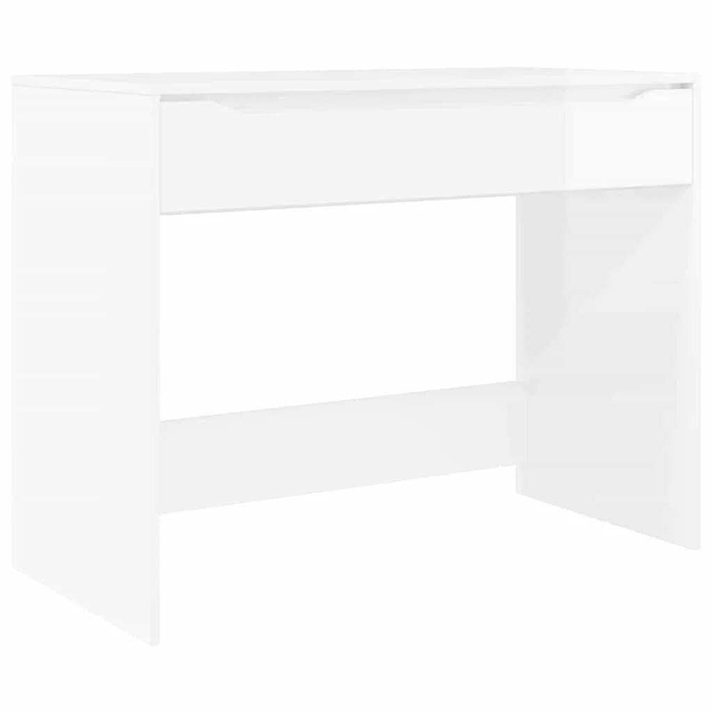 Bureau 100 x 50 x 78 cm blanc brillant – vue de côté