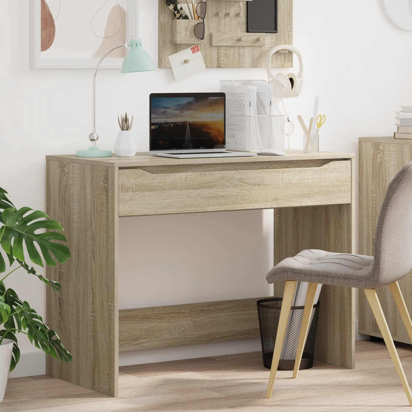 Bureau 100 x 50 x 78 cm chêne sonoma – vue d’ensemble