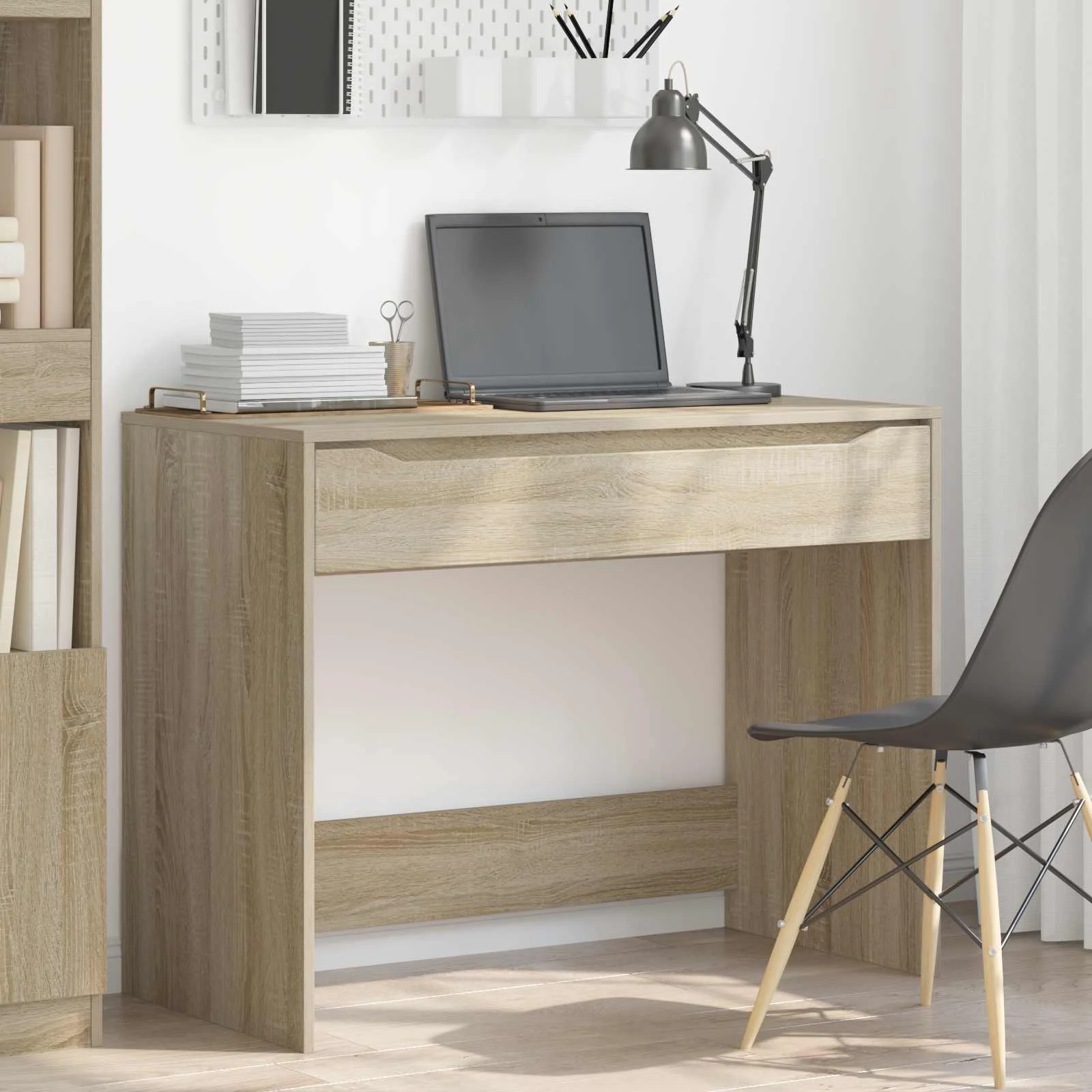 Bureau 100 x 50 x 78 cm chêne sonoma – vue en situation