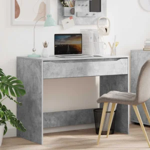 Bureau 100 x 50 x 78 cm gris béton – vue d’ensemble