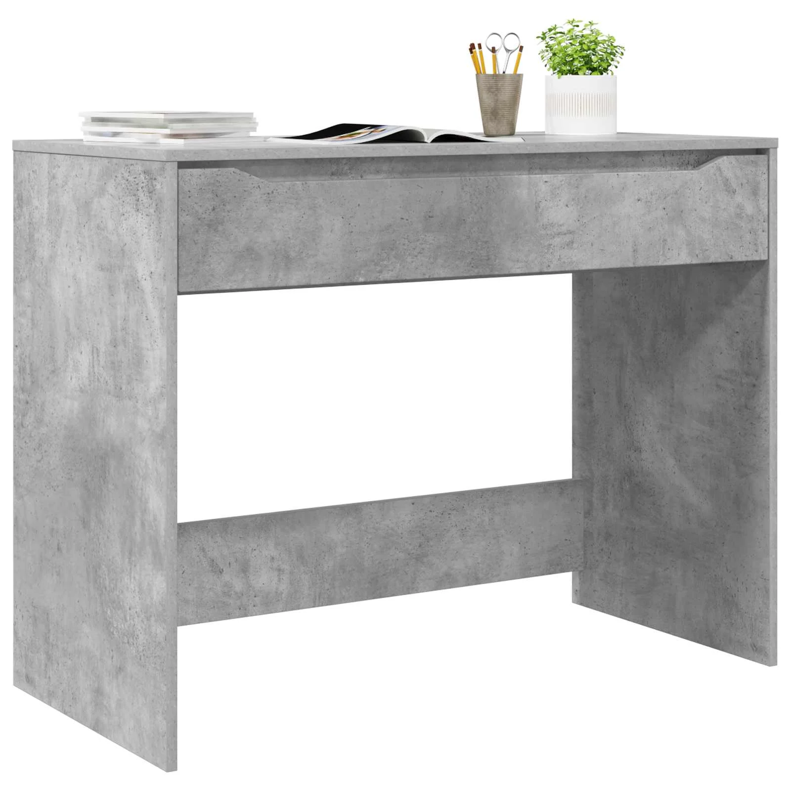 Bureau 100 x 50 x 78 cm gris béton – vue de détail