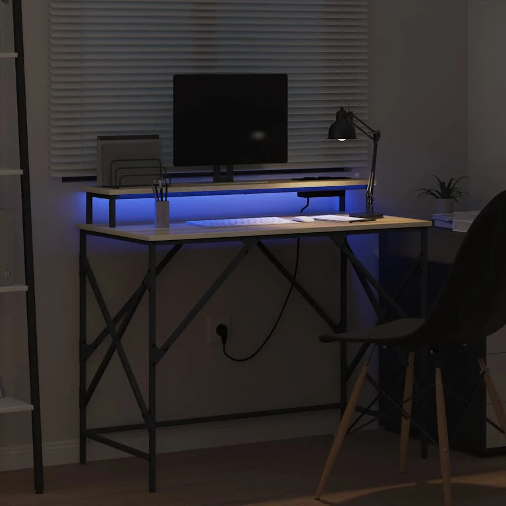 Bureau 100 x 50 x 86,5 cm chêne sonoma bois d'ingénierie – vue de dessus