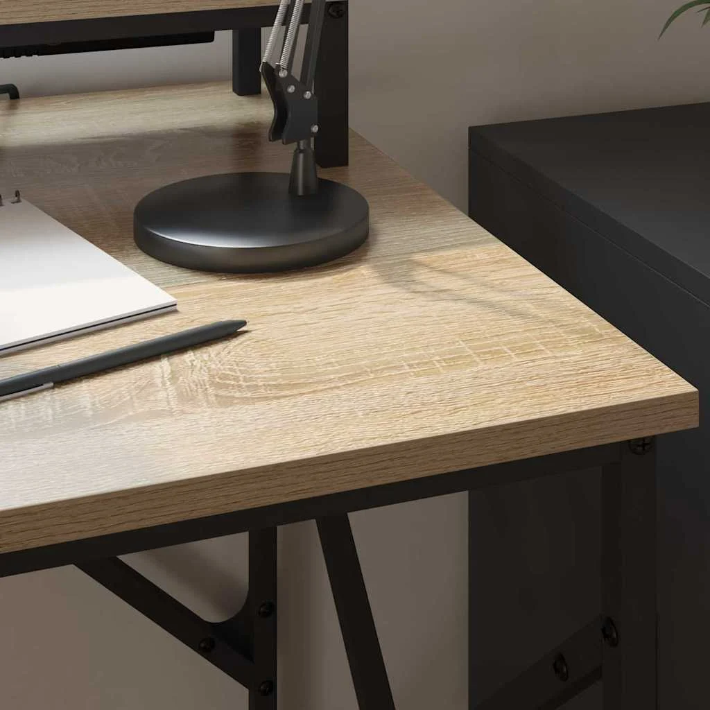 Bureau 100 x 50 x 86,5 cm chêne sonoma bois d'ingénierie – vue de dos