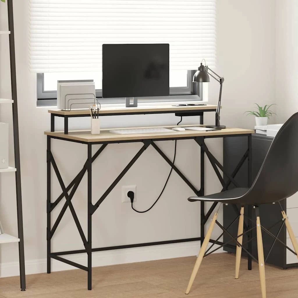 Bureau 100 x 50 x 86,5 cm chêne sonoma bois d'ingénierie – vue d’ensemble
