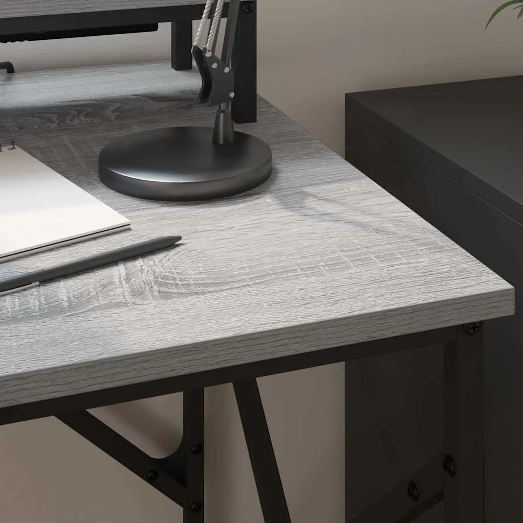 Bureau 100 x 50 x 86,5 cm sonoma gris bois d'ingénierie – vue de dos