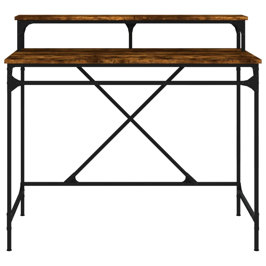Bureau 100 x 50 x 90 cm chêne fumé bois d'ingénierie – vue en situation