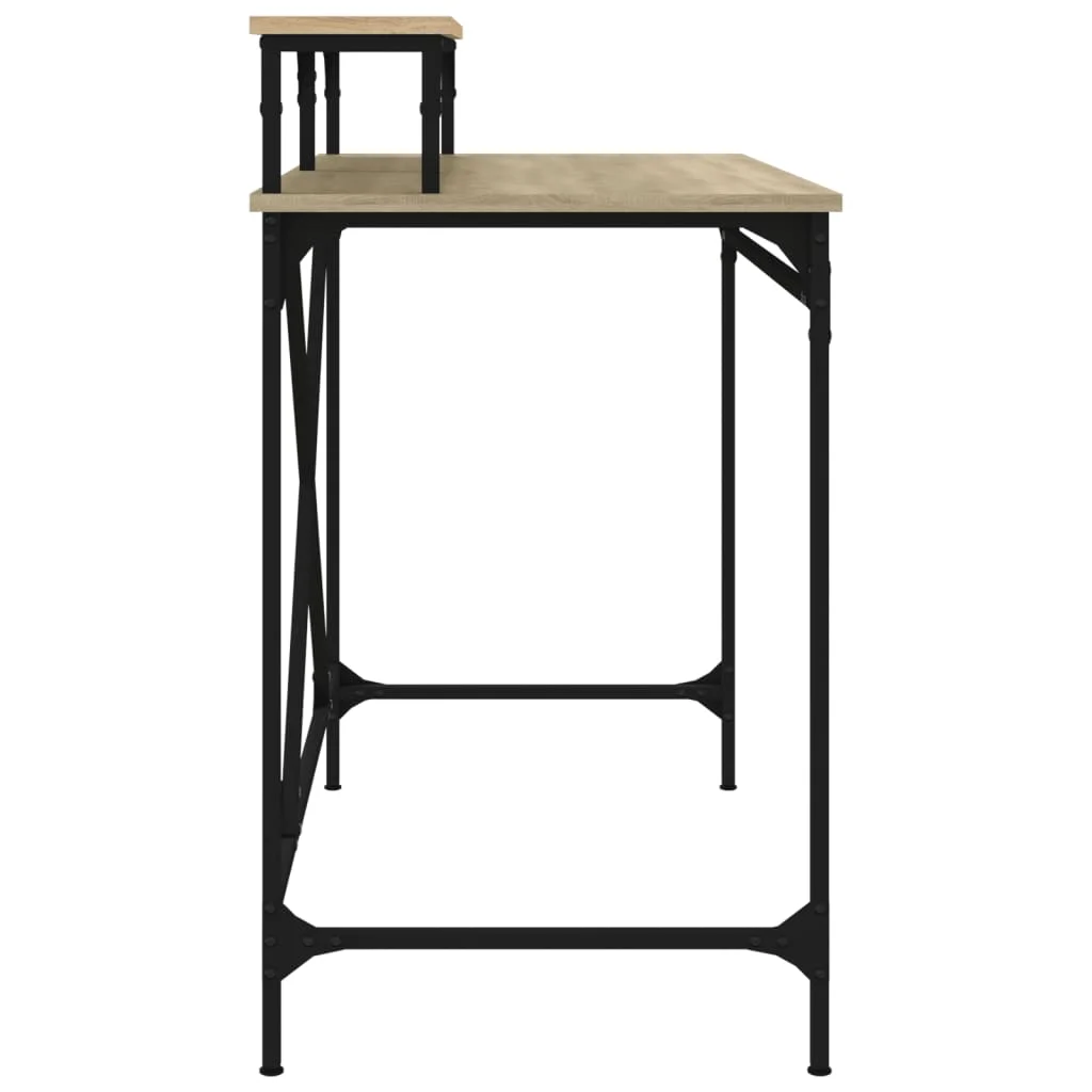 Bureau 100 x 50 x 90 cm chêne sonoma bois d'ingénierie – vue de dessus
