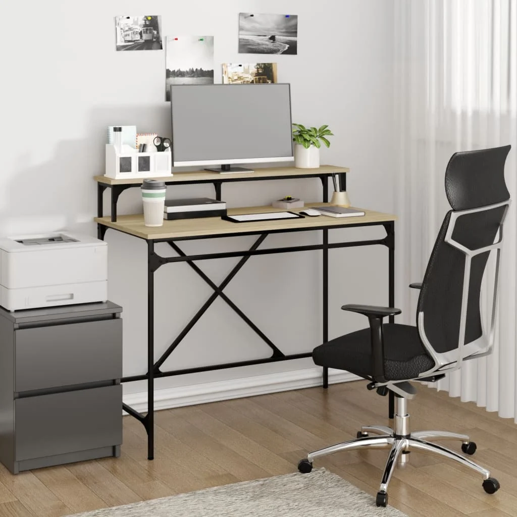 Bureau 100 x 50 x 90 cm chêne sonoma bois d'ingénierie – vue d’ensemble