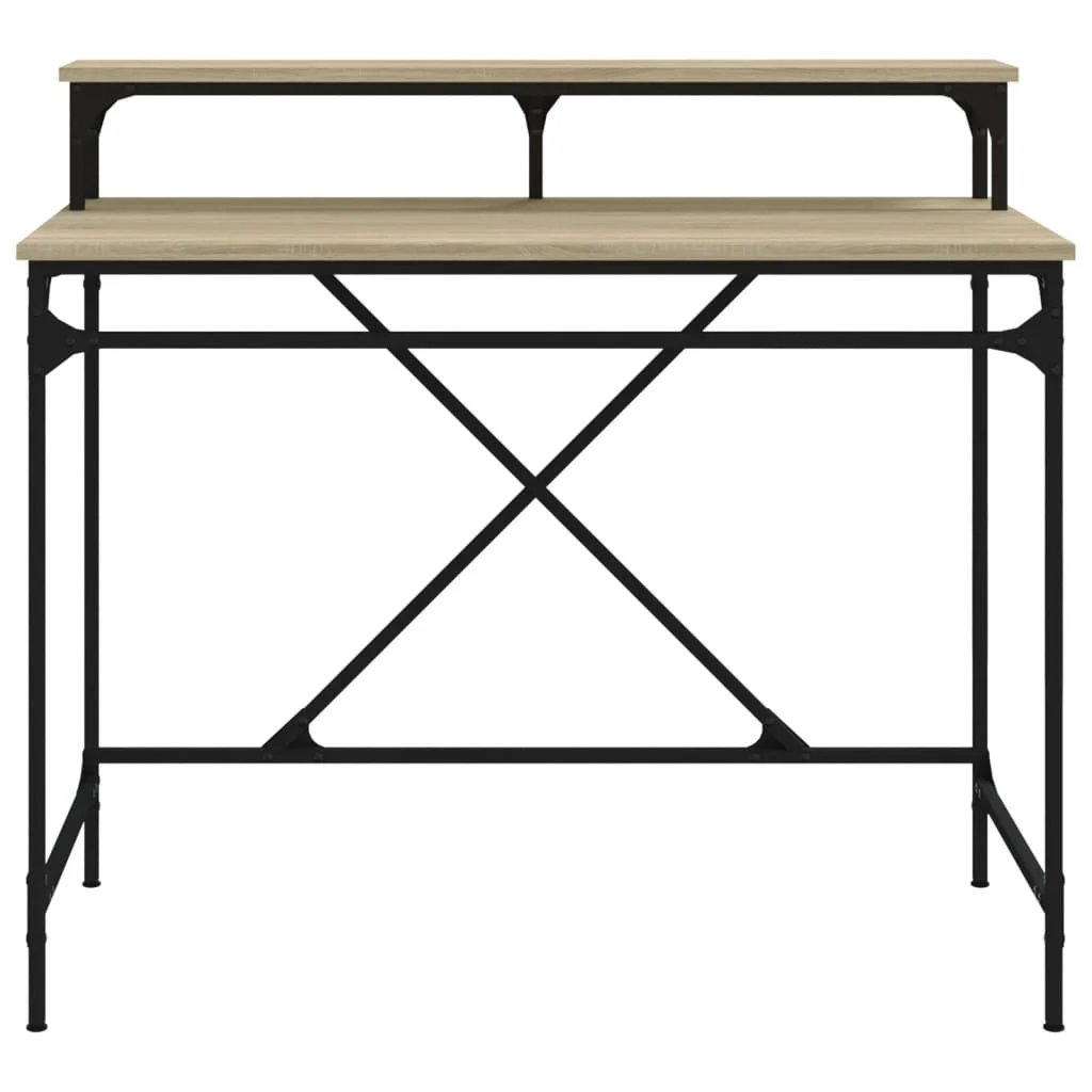 Bureau 100 x 50 x 90 cm chêne sonoma bois d'ingénierie – vue en situation