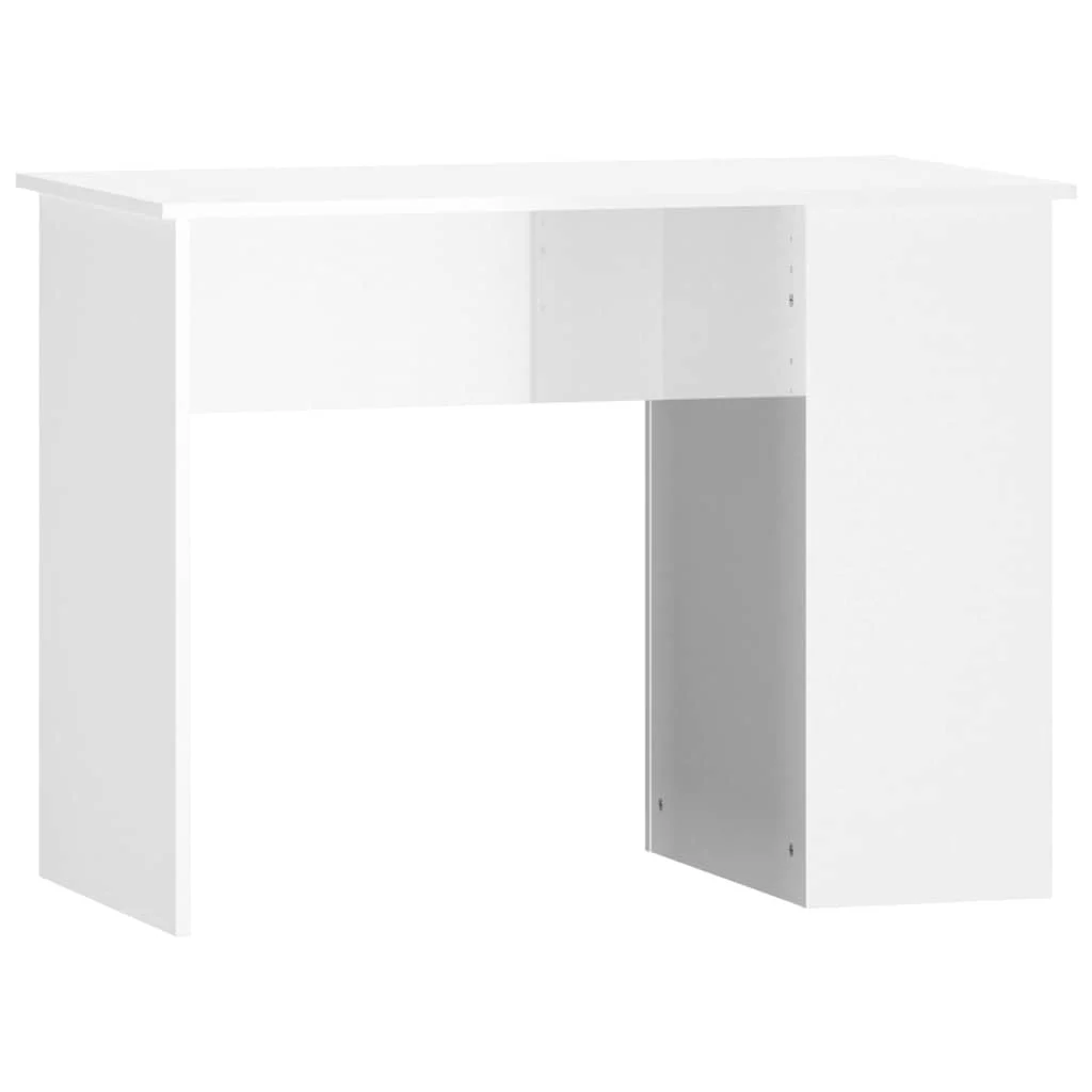 Bureau 100 x 55 x 75 cm blanc brillant bois d'ingénierie – vue de côté
