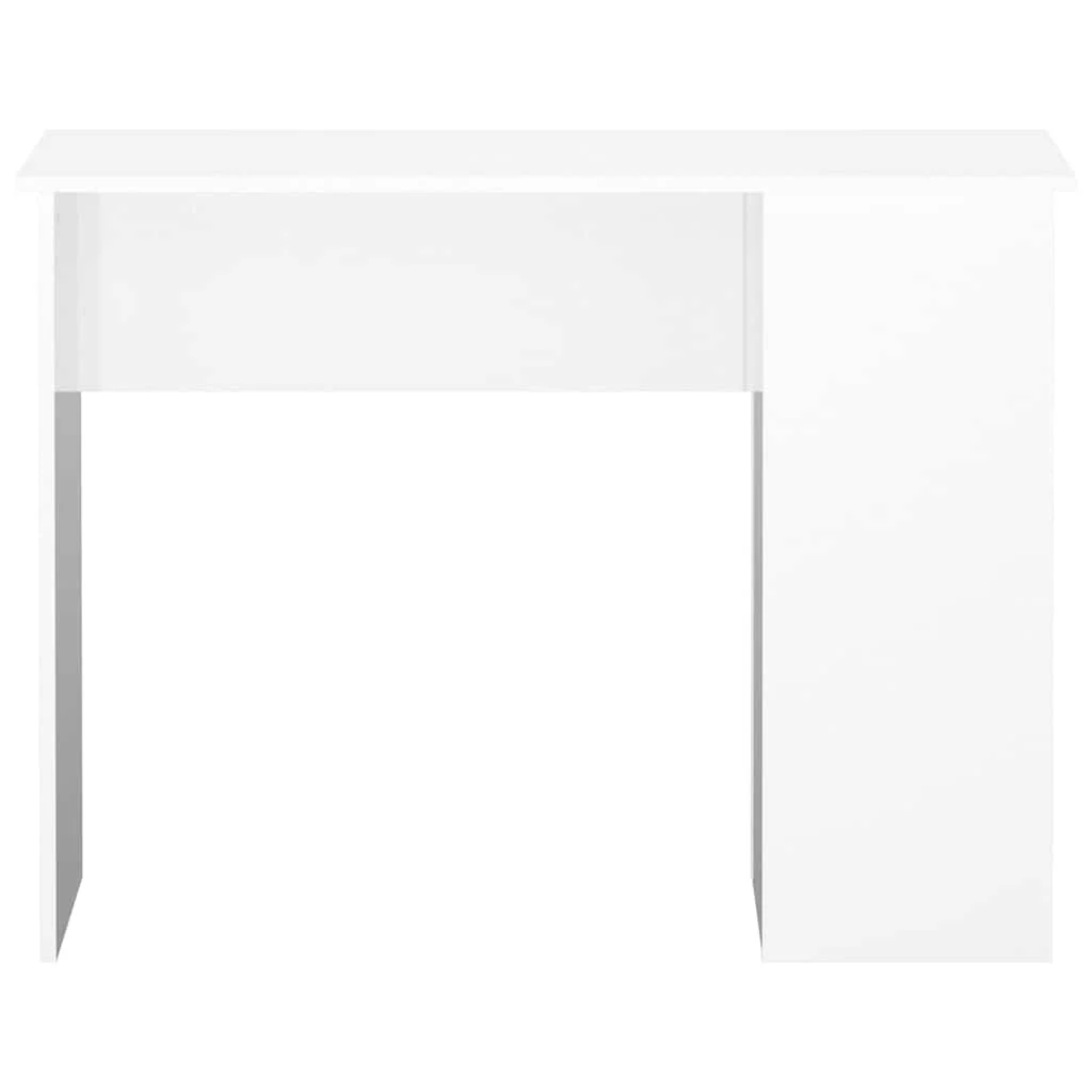 Bureau 100 x 55 x 75 cm blanc brillant bois d'ingénierie – vue de détail