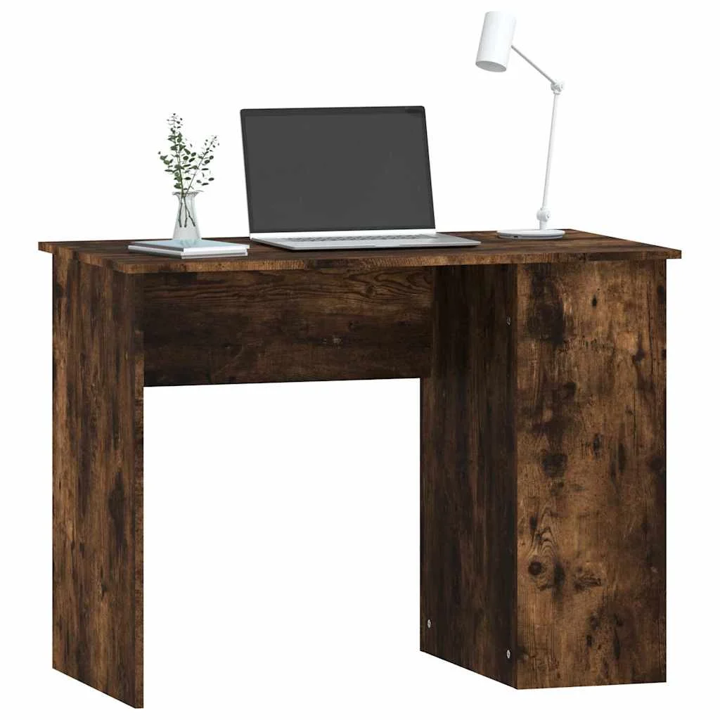 Bureau 100 x 55 x 75 cm chêne fumé bois d'ingénierie – vue de dessus