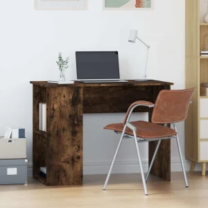 Bureau 100 x 55 x 75 cm chêne fumé bois d'ingénierie – vue d’ensemble