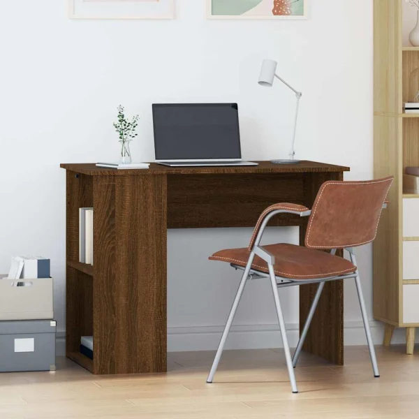Bureau 100 x 55 x 75 cm chêne marron bois d'ingénierie – vue d’ensemble