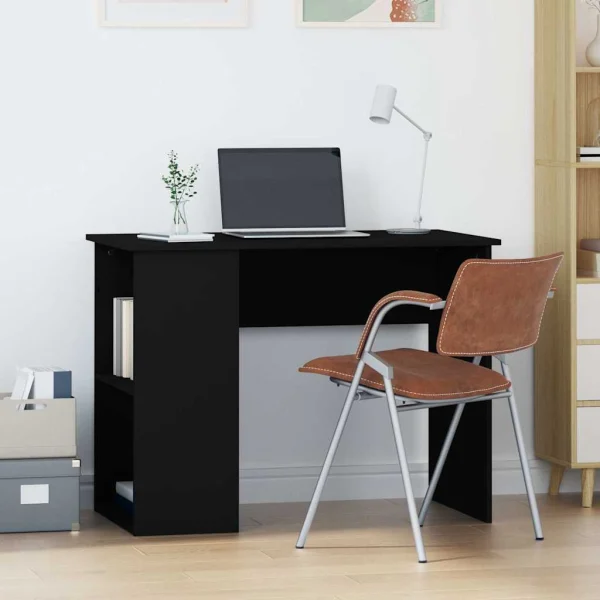 Bureau 100 x 55 x 75 cm noir bois d'ingénierie – vue d’ensemble