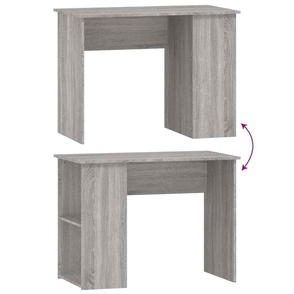 Bureau 100 x 55 x 75 cm sonoma gris bois d'ingénierie – vue de dos