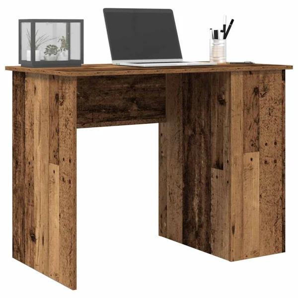 Bureau 100 x 55 x 75 cm vieux bois bois d'ingénierie – vue d’ensemble