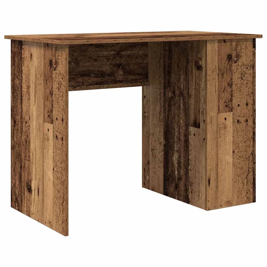 Bureau 100 x 55 x 75 cm vieux bois bois d'ingénierie – vue de côté