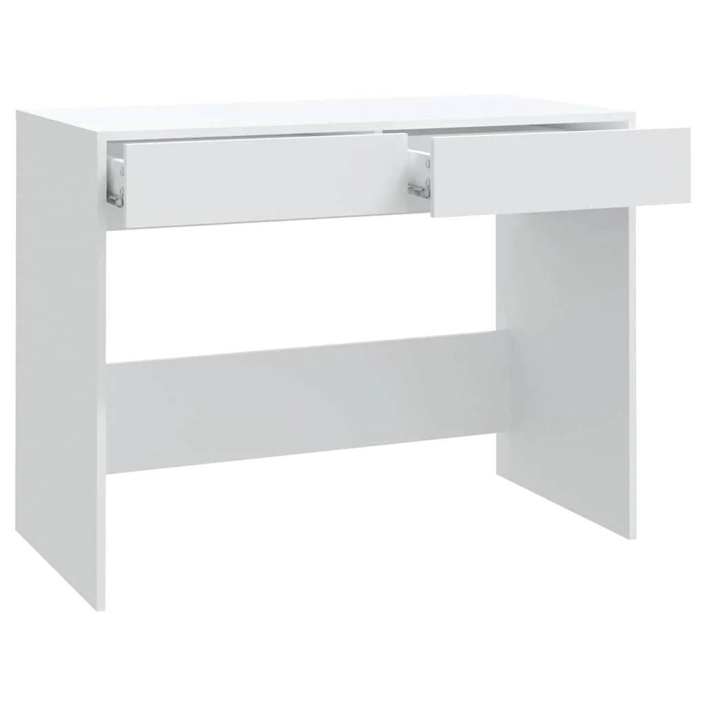 Bureau 101 x 50 x 76,5 cm blanc aggloméré – vue de dessus